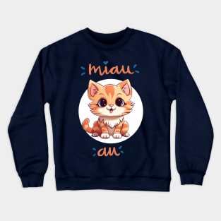 orange cat cute smiling Crewneck Sweatshirt